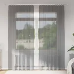Perdele Voile cu buzunare pentru bare 2 buc gri închis GartenMobel Dekor