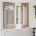 Perdele Voile cu buzunare pentru bare 2 buc maro deschis GartenMobel Dekor