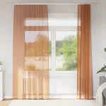 Perdele Voile cu buzunare pentru bare 2 buc teracotă GartenMobel Dekor