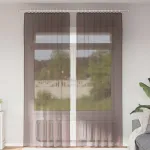 Perdele Voile cu tablă 2 buc Maro GartenMobel Dekor