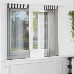 Perdele din voile cu tablă 2 buc Negru GartenMobel Dekor