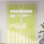 Perdele din voile cu tablă 2 buc Verde măr GartenMobel Dekor