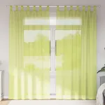 Perdele din voile cu tablă 2 buc Verde măr GartenMobel Dekor