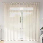 Perdele din voile cu tablă 2 buc crem GartenMobel Dekor