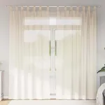 Perdele din voile cu tablă 2 buc crem GartenMobel Dekor