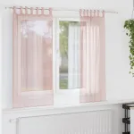 Perdele voal cu bucle 2 buc Roz deschis 140x140 cm GartenMobel Dekor