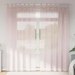 Perdele voal cu bucle 2 buc Roz deschis 140x245 cm GartenMobel Dekor