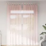 Perdele voal cu bucle 2 buc Roz deschis 140x260 cm GartenMobel Dekor