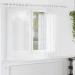 Perdele Voile cu Bucle 2 buc Alb 140x140 cm GartenMobel Dekor