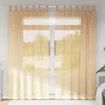 Perdele Voile cu Bucle 2 buc Nisip 140x225 cm GartenMobel Dekor