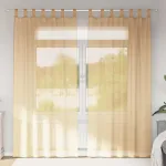 Perdele Voile cu Bucle 2 buc Nisip 140x245 cm GartenMobel Dekor
