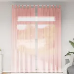 Perdele Voile cu Bucle 2 buc Roz 140x260 cm GartenMobel Dekor