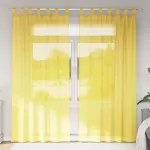Perdele voal cu bucle 2 buc, galben, 140x225 cm GartenMobel Dekor