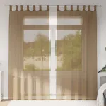 Perdele voal cu bucle 2 buc, maro deschis, 140x225 cm GartenMobel Dekor
