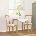 Scaune sufragerie cu perne 2 buc cauciuc din lemn masiv natural GartenMobel Dekor