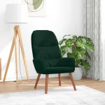Scaun de relaxare, verde închis, catifea GartenMobel Dekor