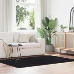 Covor shaggy cu pom înalt, NAVARRA, negru, 130x200cm, poliester GartenMobel Dekor