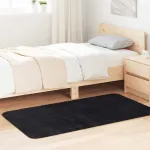 Covor shaggy cu pom înalt, NAVARRA, negru, 80x150 cm, poliester GartenMobel Dekor