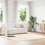 Covor shaggy cu pom înalt, NAVARRA, crem, 240x240 cm, poliester GartenMobel Dekor