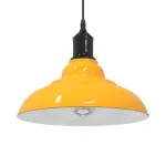 Lampă suspendată reglabilă pe înălțime E27 Galben lucios Metal GartenMobel Dekor
