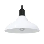 Lampă suspendată reglabilă pe înălțime E27 alb lucios metal GartenMobel Dekor