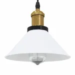 Lampă suspendată reglabilă pe înălțime E27 alb lucios metal GartenMobel Dekor