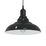 Lampă suspendată reglabilă pe înălțime E27 negru lucios metal GartenMobel Dekor