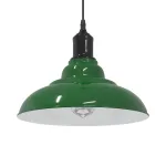 Lampă suspendată reglabilă pe înălțime E27 verde lucios metal GartenMobel Dekor
