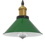 Lampă suspendată reglabilă pe înălțime E27 verde lucios metal GartenMobel Dekor
