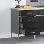Banc de lucru cu sertar Negru și Gri 50 x 55 x 85 cm GartenMobel Dekor