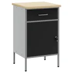Banc de lucru cu sertar cu blocare Negru și Gri 50 x 55 x 85 cm GartenMobel Dekor