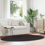 Covoare de zonă Oval HUARTE Negru 140 x 200 cm 100% Polyester GartenMobel Dekor