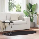 Covoare de zonă Oval HUARTE Negru 80 x 150 cm 100% Polyester GartenMobel Dekor