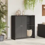 Dulap de depozitare cu raft Negru 100 x 36 x 102 cm Ratan GartenMobel Dekor