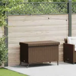 Ladă depozitare de grădină cu roți, maro 110x55x73 cm poliratan GartenMobel Dekor
