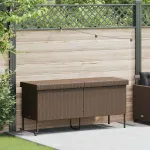 Ladă depozitare de grădină cu roți, maro 160x55x75 cm poliratan GartenMobel Dekor
