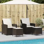 Set canapele de grădină, 4 piese, cu perne, maro poliratan maro GartenMobel Dekor