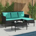 Set de canapele pentru grădină cu pernă 2 pcs poliratan GartenMobel Dekor