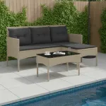 Set de canapele pentru grădină cu pernă 2 pcs poliratan GartenMobel Dekor
