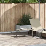 Masuta de cafea gradina dreptunghiulara gri deschis polirattan GartenMobel Dekor