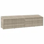 Cutie de depozitare grădină gri deschis 220x50x58 cm Poly Ratan GartenMobel Dekor