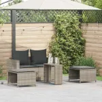 Set canapea de grădină 5 piese cu perne stivuibile gri deschis GartenMobel Dekor