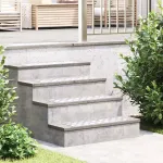 Trepte Dreptunghiular 4 pcs Argintiu 60 x 20 cm Aluminiu GartenMobel Dekor