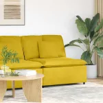 Modul central canapea modulară cu perne, galben, 100 cm GartenMobel Dekor