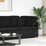 Modul de colț pentru canapea modulară cu perne, negru, 100 cm GartenMobel Dekor