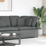 Modul de colț pentru canapea modulară cu perne gri închis 100cm GartenMobel Dekor