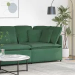 Modul de colț pentru canapea modulară cu perne verde închis 100 cm GartenMobel Dekor