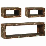 Set comodă TV cu raft 3 pcs Multicolour Lemn masiv recuperat GartenMobel Dekor
