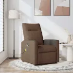 Fotoliu de masaj rabatabil, maro, material textil GartenMobel Dekor