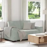 Canapea cu 2 locuri, gri deschis, 160x78x84 cm, catifea GartenMobel Dekor